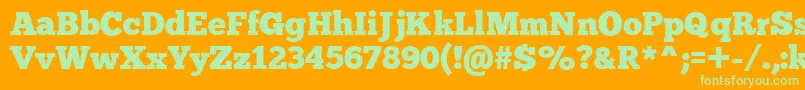 Шрифт Chunkfive – зелёные шрифты на оранжевом фоне