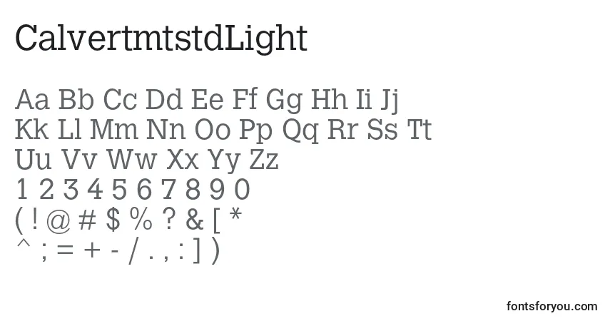 CalvertmtstdLight-fontti – aakkoset, numerot, erikoismerkit