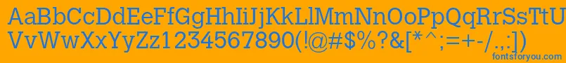 CalvertmtstdLight Font – Blue Fonts on Orange Background