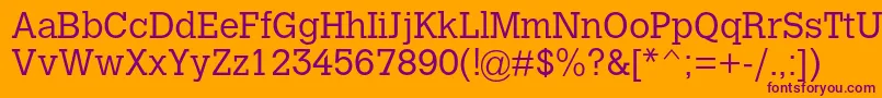 CalvertmtstdLight Font – Purple Fonts on Orange Background