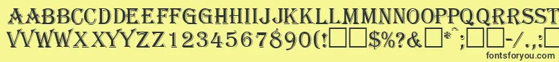 GazettecapssskRegular Font – Black Fonts on Yellow Background