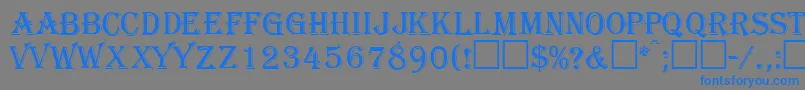 フォントGazettecapssskRegular – 灰色の背景に青い文字