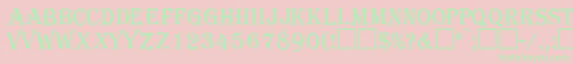 フォントGazettecapssskRegular – ピンクの背景に緑の文字