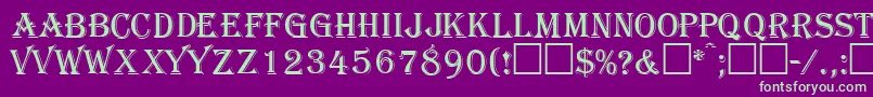GazettecapssskRegular Font – Green Fonts on Purple Background