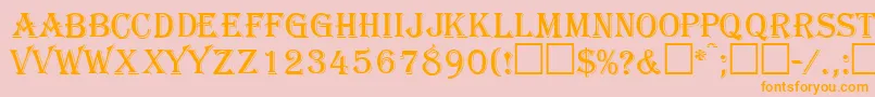 fuente GazettecapssskRegular – Fuentes Naranjas Sobre Fondo Rosa