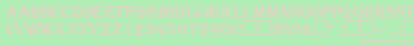 GazettecapssskRegular Font – Pink Fonts on Green Background