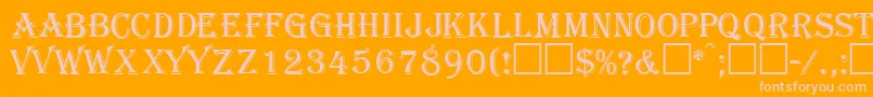 フォントGazettecapssskRegular – オレンジの背景にピンクのフォント