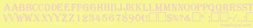 GazettecapssskRegular Font – Pink Fonts on Yellow Background