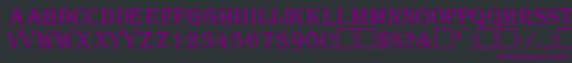 Fonte GazettecapssskRegular – fontes roxas em um fundo preto
