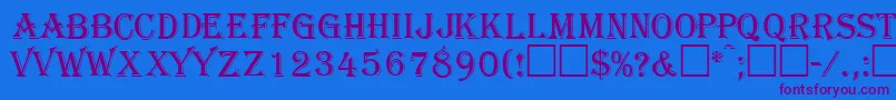 GazettecapssskRegular Font – Purple Fonts on Blue Background