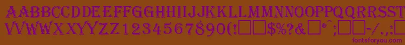 GazettecapssskRegular Font – Purple Fonts on Brown Background