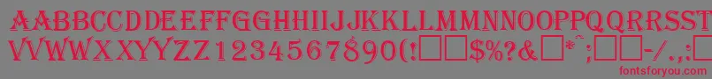 GazettecapssskRegular Font – Red Fonts on Gray Background