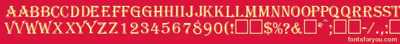 GazettecapssskRegular Font – Yellow Fonts on Red Background