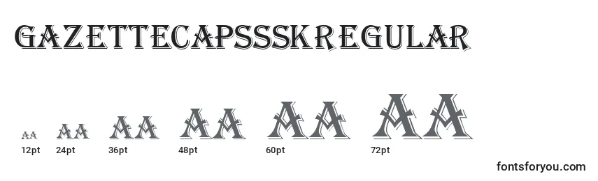 GazettecapssskRegular Font Sizes