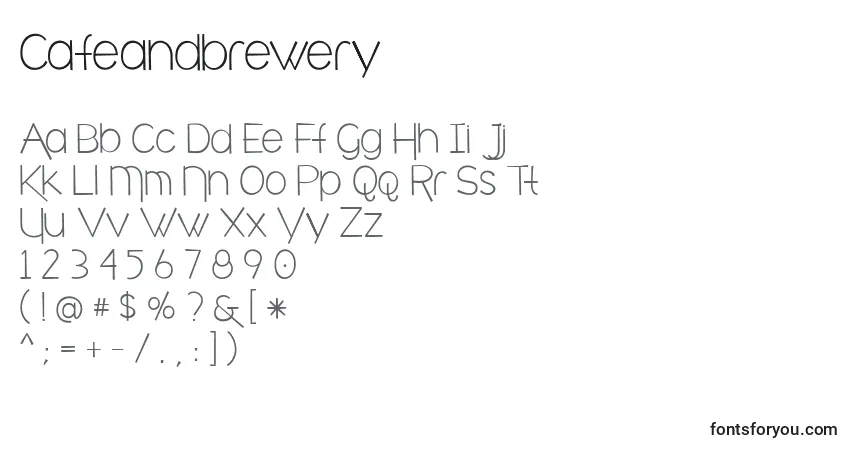 A fonte Cafeandbrewery – alfabeto, números, caracteres especiais