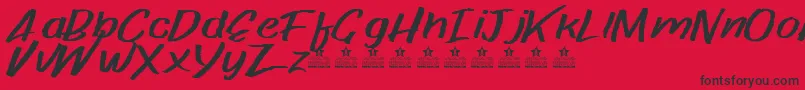 PaperRibPersonalUse Font – Black Fonts on Red Background