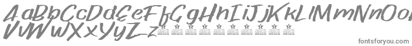 PaperRibPersonalUse-fontti – harmaat kirjasimet valkoisella taustalla