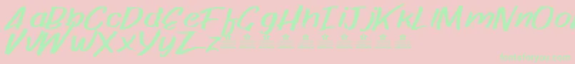 PaperRibPersonalUse Font – Green Fonts on Pink Background