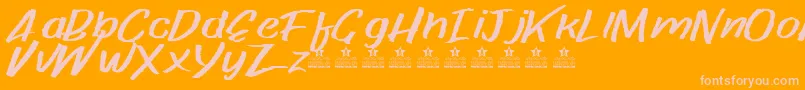 Fonte PaperRibPersonalUse – fontes rosa em um fundo laranja