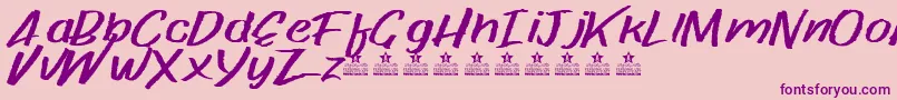 PaperRibPersonalUse Font – Purple Fonts on Pink Background