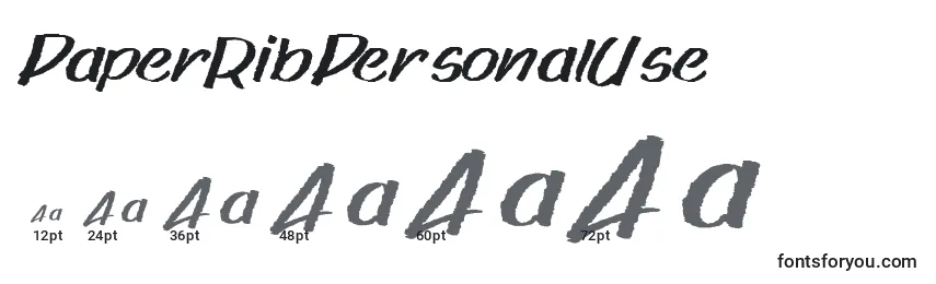PaperRibPersonalUse Font Sizes