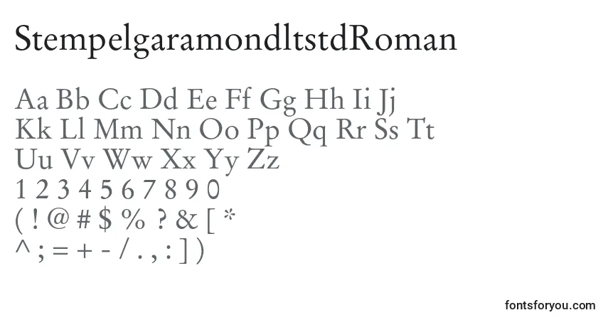 Шрифт StempelgaramondltstdRoman – алфавит, цифры, специальные символы