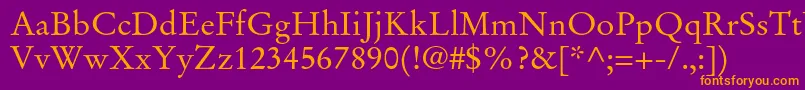 StempelgaramondltstdRoman Font – Orange Fonts on Purple Background