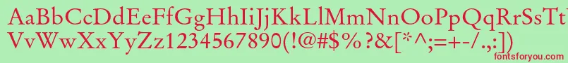 StempelgaramondltstdRoman Font – Red Fonts on Green Background