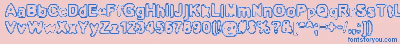 BnOuterline Font – Blue Fonts on Pink Background