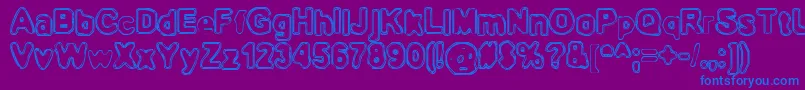 BnOuterline Font – Blue Fonts on Purple Background