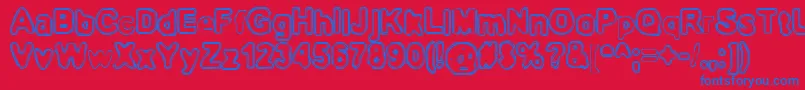 BnOuterline Font – Blue Fonts on Red Background