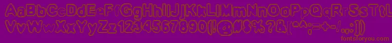BnOuterline Font – Brown Fonts on Purple Background