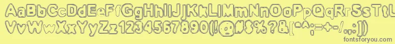 BnOuterline Font – Gray Fonts on Yellow Background
