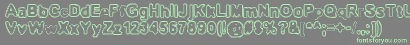 BnOuterline Font – Green Fonts on Gray Background