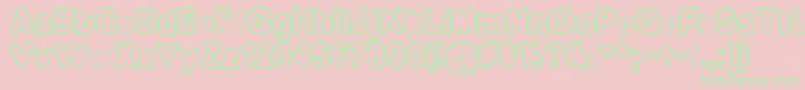 BnOuterline Font – Green Fonts on Pink Background