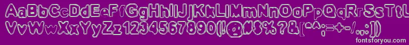 BnOuterline Font – Green Fonts on Purple Background