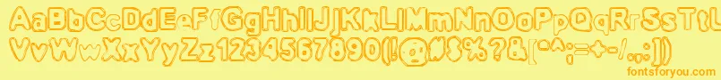 BnOuterline Font – Orange Fonts on Yellow Background