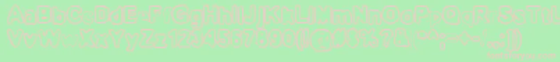 BnOuterline Font – Pink Fonts on Green Background