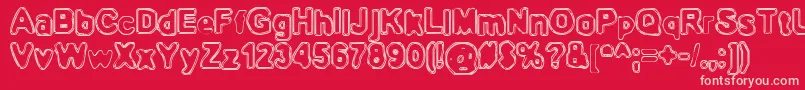 BnOuterline Font – Pink Fonts on Red Background