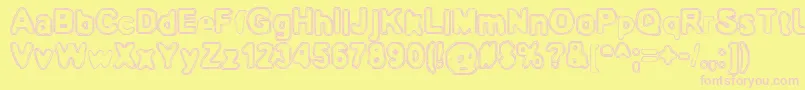 BnOuterline Font – Pink Fonts on Yellow Background