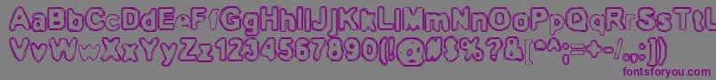 BnOuterline-Schriftart – Violette Schriften auf grauem Hintergrund