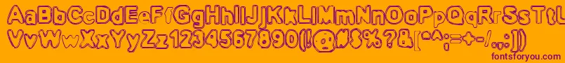 BnOuterline Font – Purple Fonts on Orange Background