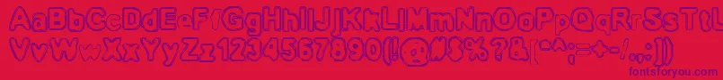 BnOuterline Font – Purple Fonts on Red Background