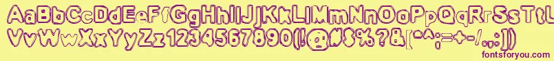 BnOuterline Font – Purple Fonts on Yellow Background