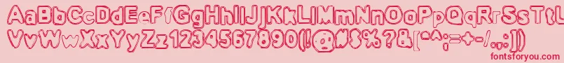 BnOuterline Font – Red Fonts on Pink Background