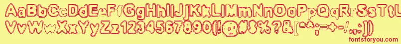 BnOuterline Font – Red Fonts on Yellow Background
