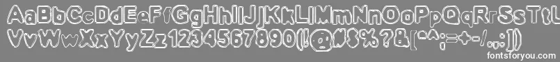 フォントBnOuterline – 灰色の背景に白い文字