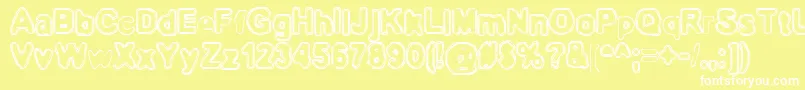 BnOuterline Font – White Fonts on Yellow Background