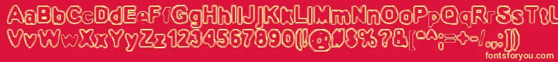 BnOuterline Font – Yellow Fonts on Red Background