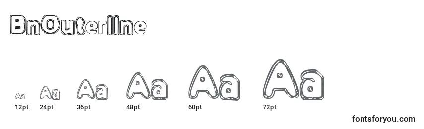 BnOuterline Font Sizes